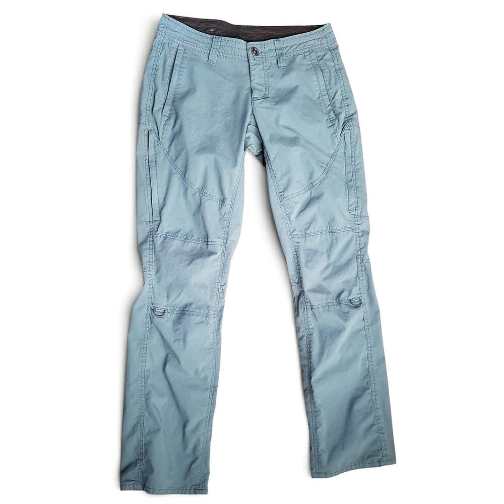 Kuhl Pants Blue Green Womens Sz 2 Spire Roll-Up Lightweight Outdoor Hiking Pant